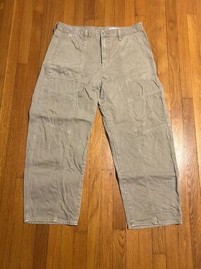 GAP High Rise Barrel Jeans Tan Women’s 33/16R